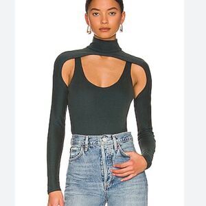 Camila Coelho Mabel Bodysuit Emerald Green
Teal Cutout one piece Revolve XXS